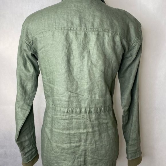 Michael Stars ladies green linen jacket lightweight full zip size XS - Picture 7 of 14